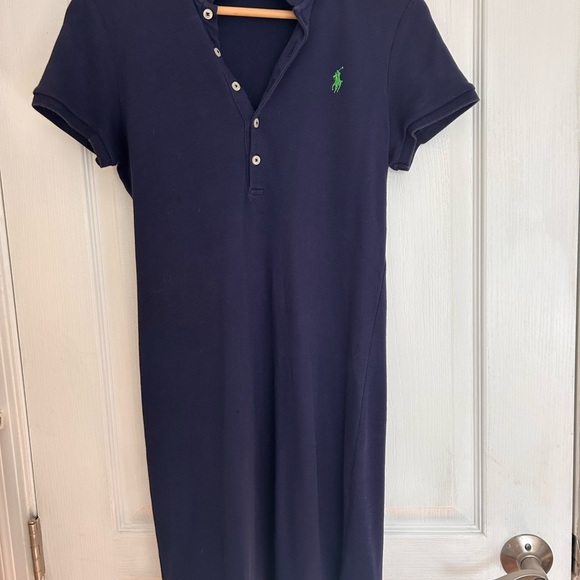 Ralph Lauren Dark Blue Polo Dress with Green Logo - Picture 1 of 4